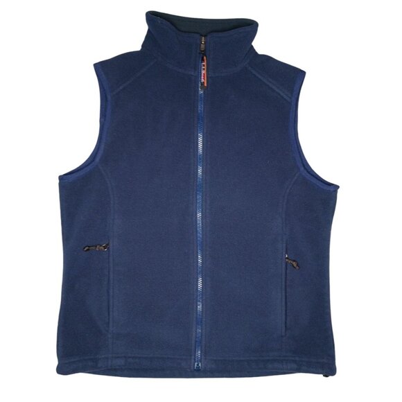 LL Bean Blue Fleece Zip Front Vest Womens SM Classic Outdoor Pockets 0 WN53 - Picture 2 of 8